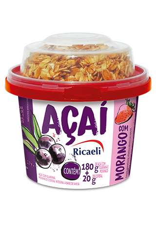 Açaí Tradicional com Morango (180g) e Granola (20g) 200g